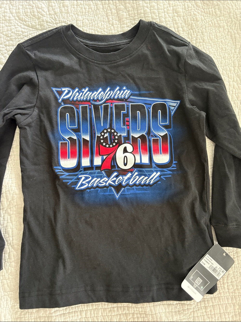 Philadelphia 76ers Kids Long-Sleeve Tee - Black